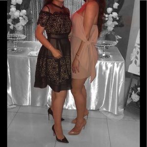 Black mesh lace dress AQUA